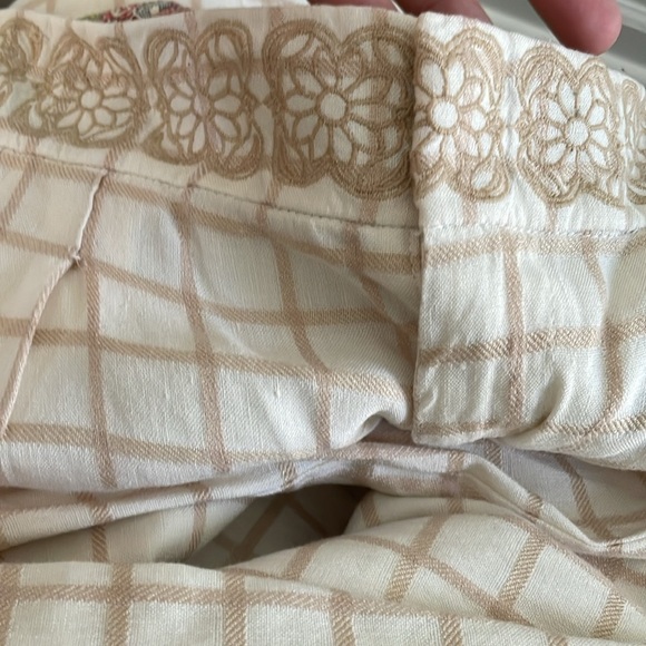 ELEVENSES- Linen Windowpane Wide leg Pant Size 8 - Picture 5 of 9